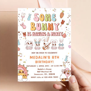 Invitación Algunos Bunny Están Teniendo Una Fiesta De Cumplea