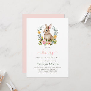 Invitación Algunos Bunny Special Floral baby ducha