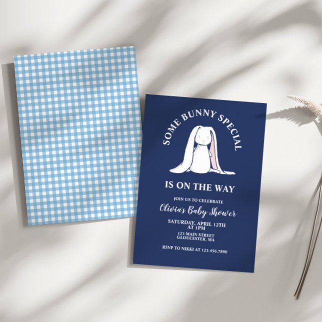 Invitación Algunos Bunny Special gingham Baby Shower (Subido por el creador)