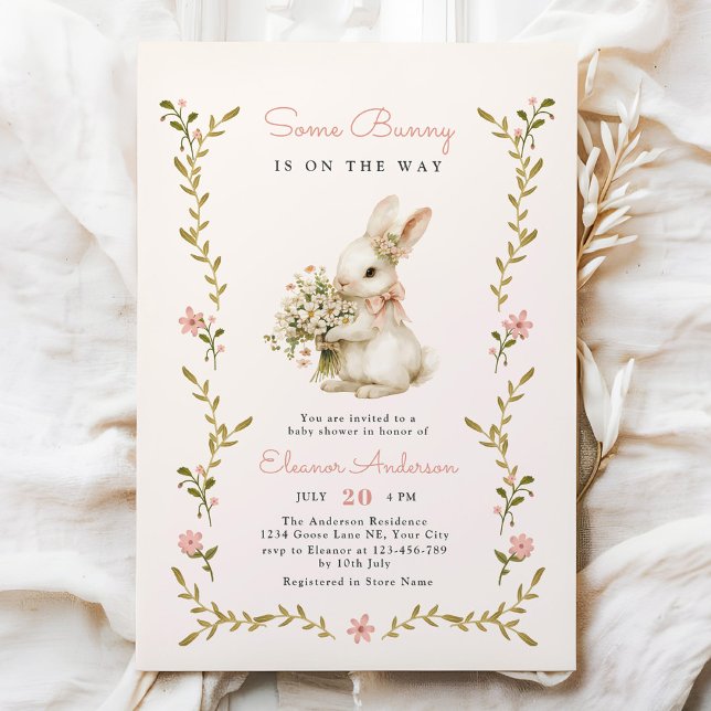 Invitación Algunos Bunny Vintage Baby Shower (Subido por el creador)