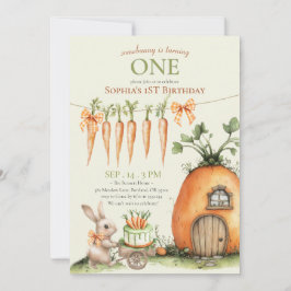 Invitación Algunos Carrot de conejo color de agua de primer c