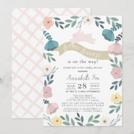 Invitación Algunos Chicas de Bunny Floral Garden Baby Shower