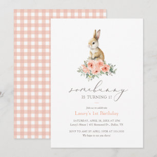 Invitación Algunos Chicas de la flor rosada Bungalow Fiesta d