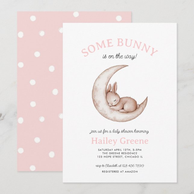 Invitación Algunos Chicas rosados de la primavera de verano d (Anverso / Reverso)