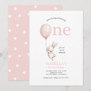 Invitación Algunos conejitos Chicas rosados Primavera Pascua 