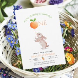 Invitación Algunos conejitos de 1er cumpleaños Globo de zanah