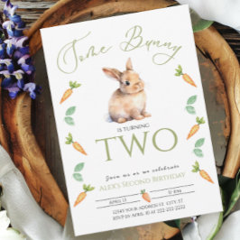 Invitación Algunos conejitos de 2º cumpleaños Personalizable 