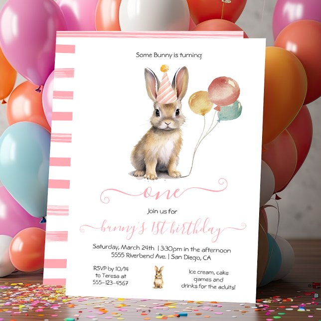Invitación Algunos conejitos en la fiesta de cumpleaños de la (Subido por el creador)