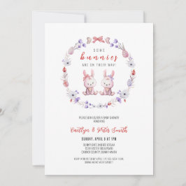 Invitación Algunos conejitos están en camino, gemelos Baby Sh