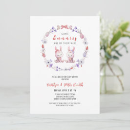 Invitación Algunos conejitos están en camino, gemelos Baby Sh