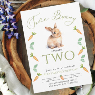 Invitación Algunos conejitos invitan a cumplir 2 años con la 