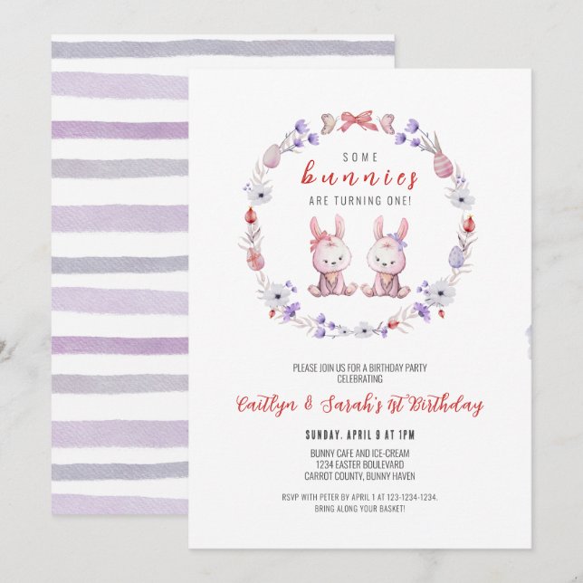 Invitación Algunos conejitos se están volviendo el primer cum (Anverso / Reverso)