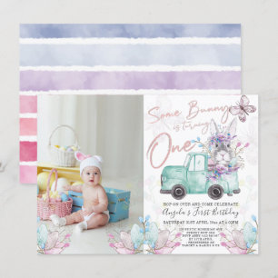 Invitación Algunos conejitos se vuelven foto de cumpleaños de