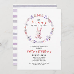 Invitación Algunos conejitos se vuelven uno, primer cumpleaño