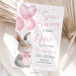 Invitación Algunos conejitos son un conejo de Bow primer cump