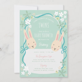 Invitación Algunos conejitos tienen gemelos Baby Shower