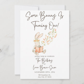 Invitación Algunos invitados de cumpleaños de conejo