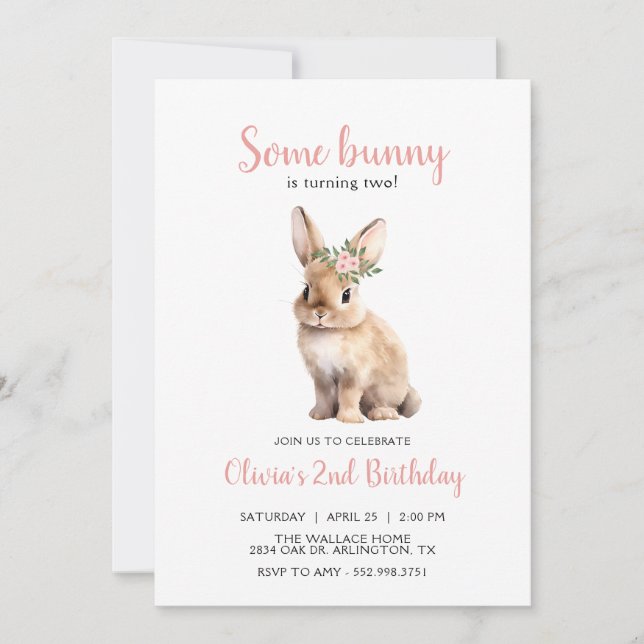 Invitación Algunos niños con flores fiesta de cumpleaños Invi (Anverso)