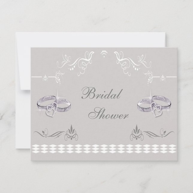 Invitación Alianzas de boda brillantes y ducha nupcial de los (Anverso)