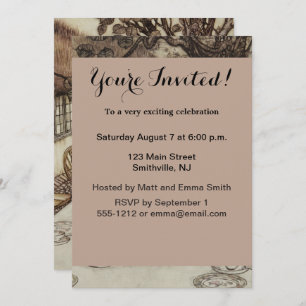 Invitación Alice Birthday Uncumpleaños Rabbit Hatter Fiesta