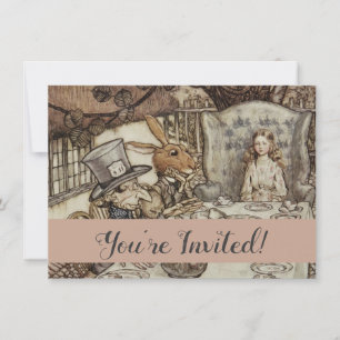 Invitación Alice Birthday Uncumpleaños Rabbit Hatter Fiesta