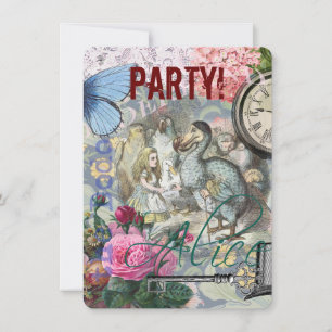 Invitación Alice Clásico País de las Maravillas Dodo Arte Ten