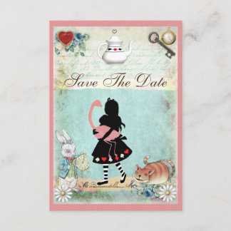 Invitación Alice, Flamingo y Gato Salvan la Fecha de la Boda