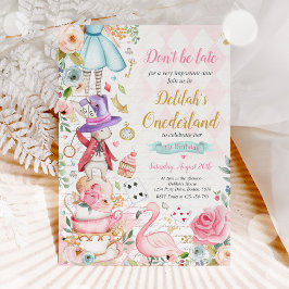 Invitación Alice In ONEderland Birthday Whimsical Tea Fiesta