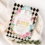 Invitación Alice in ONEderland Mad Hatter Tea Party Birthday<br><div class="desc">Celebrate your little girl's 1st birthday with this whimsical Alice in Wonderland themed invitation</div>
