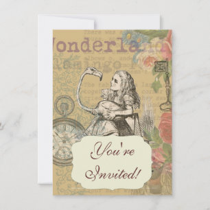 Invitación Alice in Wonderland Flamingo Classic