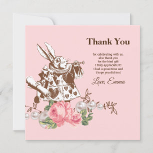Invitación alice in wonderland gracias
