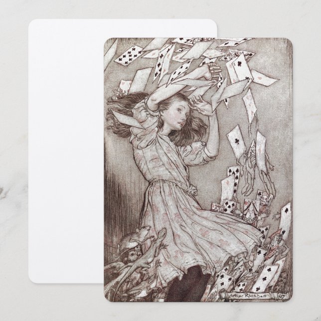Invitación Alice In Wonderland Lewis Carroll Rackham (Anverso / Reverso)
