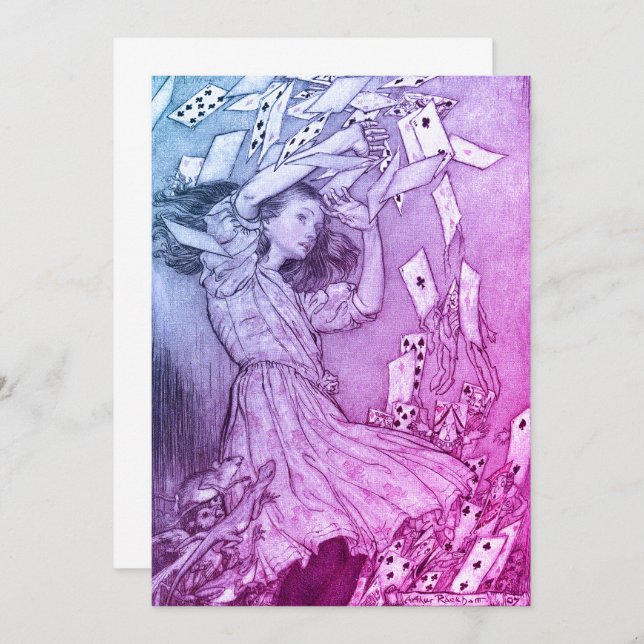 Invitación Alice In Wonderland Lewis Carroll Rackham (Anverso / Reverso)