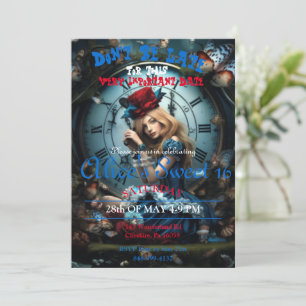 Invitación Alice In Wonderland Sweet 16 Invitation