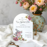 Invitación Alice In Wonderland Vintage Moda Boda De Cuadros<br><div class="desc">Invite a sus huéspedes a su cita más importante con nuestra hermosa y vintage invitación al arco boda con la temática Alice in Wonderland. Perfecto para un boda con temática Alicia en el País de las Maravillas. El diseño presenta una mezcla de nuestros propios florales originales dibujados a mano y...</div>