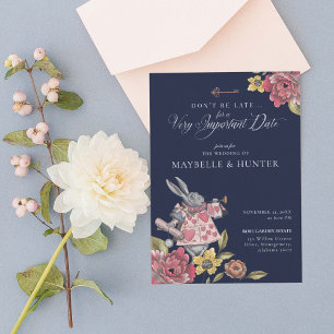 Invitación Alice In Wonderland Vintage Moda Boda De Cuadros