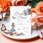 Invitación Alice In Wonderland Vintage Story Bridal Shower<br><div class="desc">Invite a sus huéspedes a una cita muy importante con nuestra invitación a la ducha de novias con la temática Alice in Wonderland. Perfecto para un fiesta de ducha de novia con temática de Alicia en el País de las Maravillas. El diseño presenta una mezcla de nuestros propios florales originales...</div>