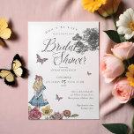 Invitación Alice In Wonderland Vintage Story Bridal Shower<br><div class="desc">Invite a sus huéspedes a una cita muy importante con nuestra invitación a la ducha de novias con la temática Alice in Wonderland. Perfecto para un fiesta de ducha de novia con temática de Alicia en el País de las Maravillas. El diseño presenta una mezcla de nuestros propios florales originales...</div>