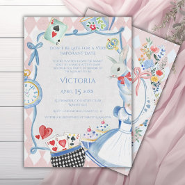 Invitación Alice in Wonderland Whimsical Fantasy Baby Shower