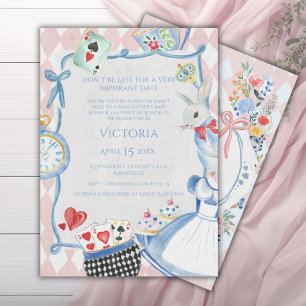 Invitación Alice in Wonderland Whimsical Fantasy Baby Shower