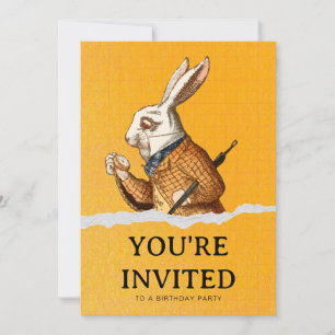 Invitación Alice In Wonderland White Rabbit Birday Party (Fie