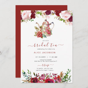Invitación ALICE Rubor Floral Bridal Tea Fiesta Brunch Ducha