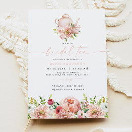 Invitación ALICE Rubor Floral Bridal Tea Fiesta Brunch Ducha