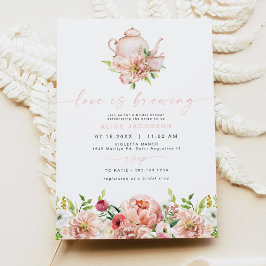 Invitación ALICE Rubor Floral Bridal Tea Fiesta Brunch Ducha