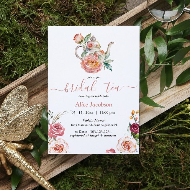 Invitación ALICE Rubor Floral Bridal Tea Fiesta Brunch Ducha (Subido por el creador)