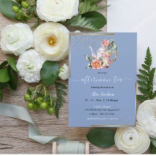 Invitación ALICE Rubor Floral Bridal Tea Fiesta Brunch Ducha
