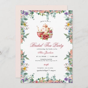 Invitación ALICE Rubor Floral Bridal Tea Fiesta Brunch Ducha
