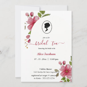 Invitación ALICE Rubor Floral Bridal Tea Fiesta Brunch Ducha