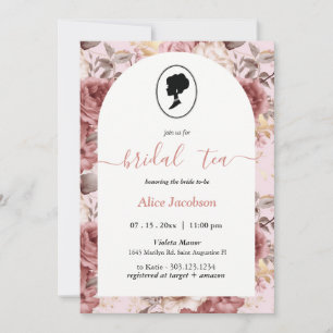 Invitación ALICE Rubor Floral Bridal Tea Fiesta Brunch Ducha