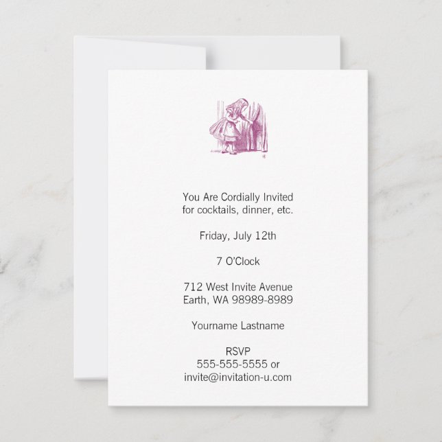 Invitación Alice Tiny Door (Anverso)